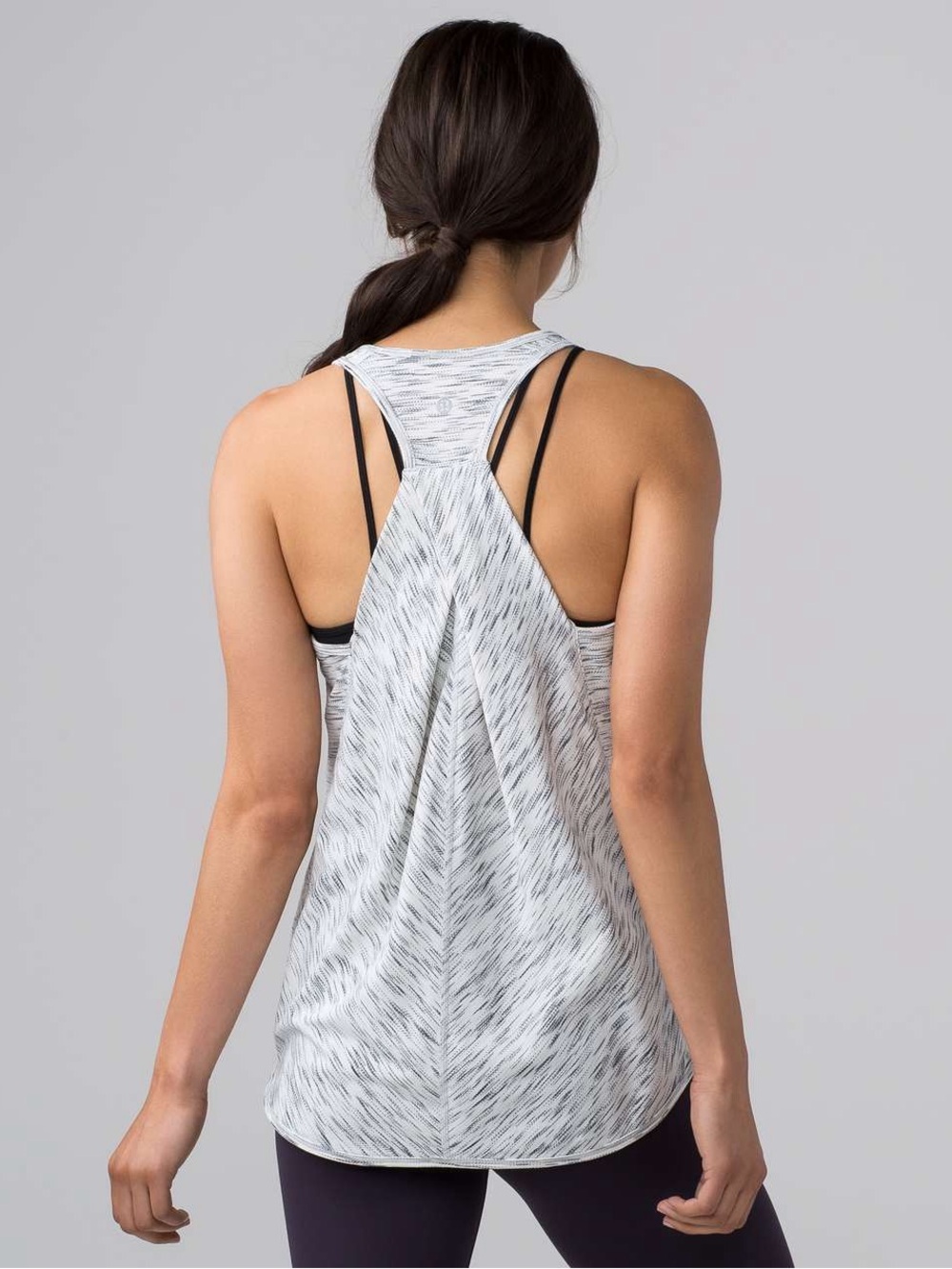 Lululemon Essential Tank Tiger Space Dye Black White Size 8 #31 - Picture 2 of 5